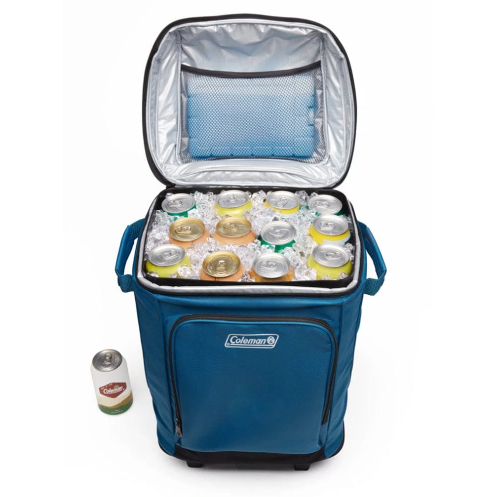 Coleman CHILLER™ 42-Can Soft-Sided Portable Cooler w/Wheels - Deep Ocean - Premium Outdoor from Coleman - Just $65.94! Shop now at Prepared Bee