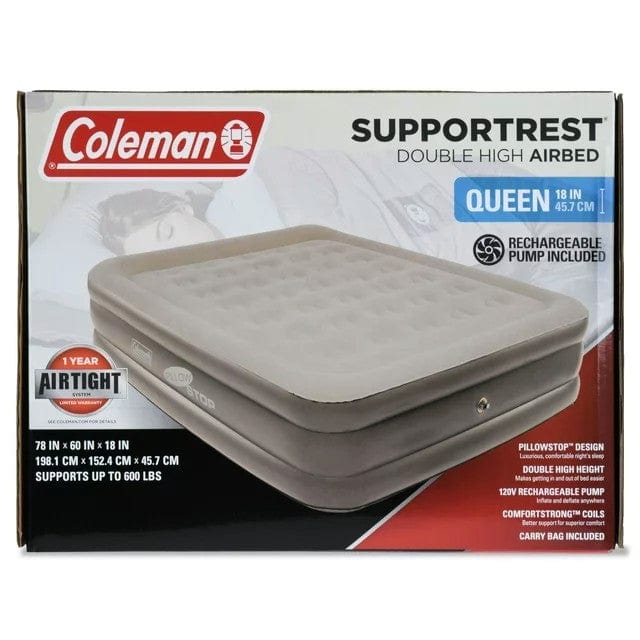 Coleman SupportRest PillowStop Double High Airbed with 120v Pump – Queen Size - For Indoor or Outdoor Use - Premium Sleeping Bags from Coleman - Just $101.99! Shop now at Prepared Bee