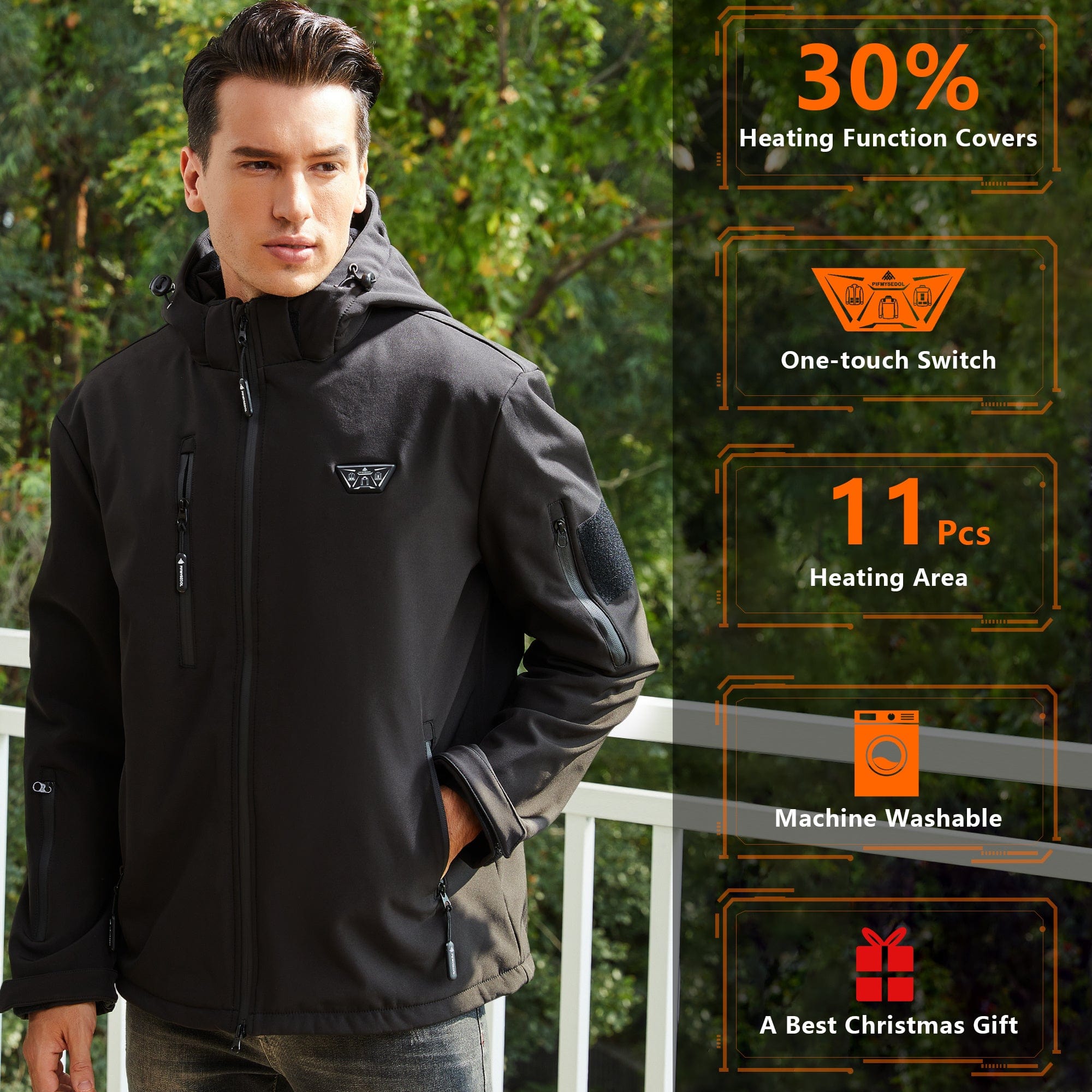 Men's Heated Jacket With Battery Pack, Outdoor Sports Heated Jackets For Men In Black - Size. M - Premium Heated Jacket from Prepared Bee - Just $105.28! Shop now at Prepared Bee