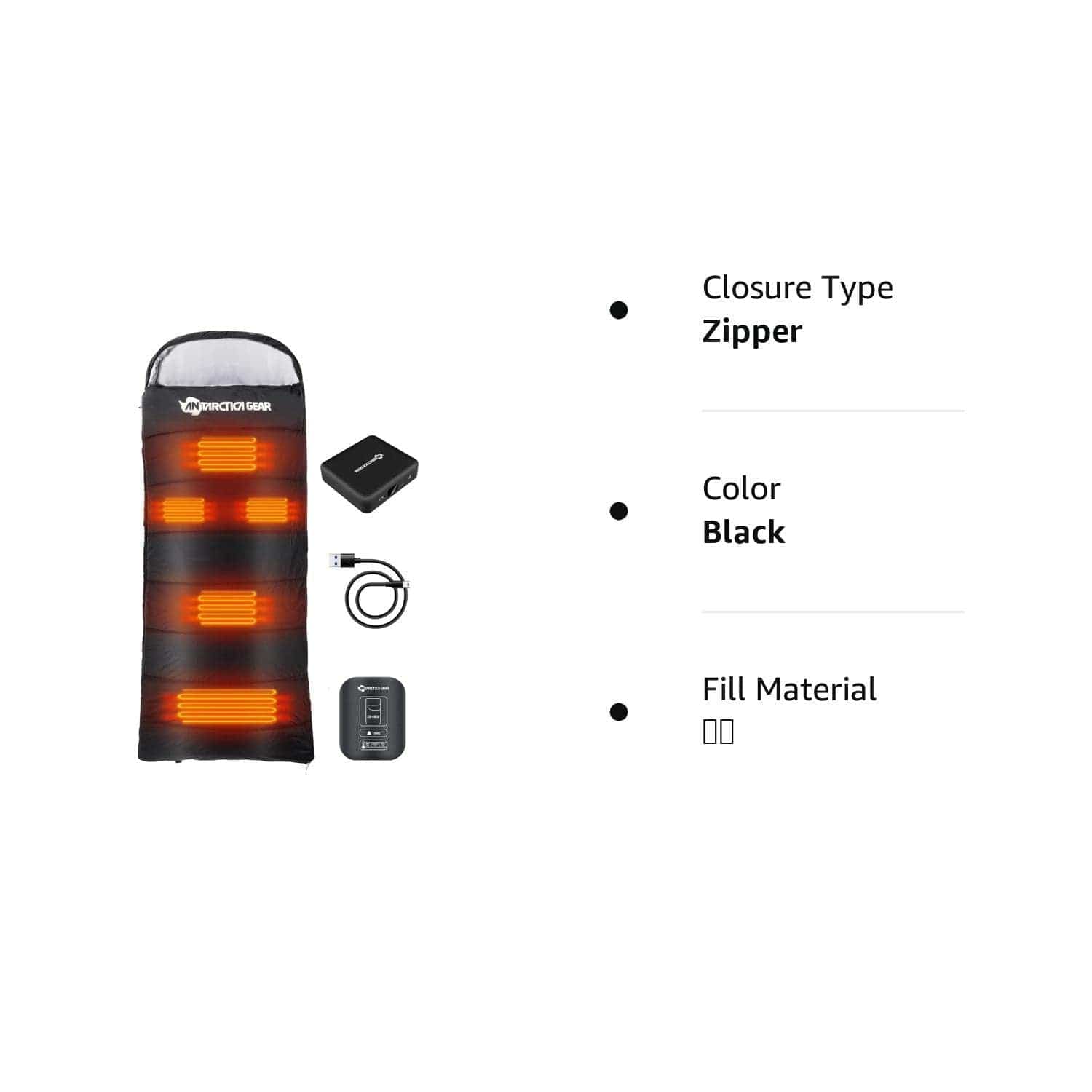 Antarctica Gear Heated Sleeping Bag For Adults 3 - With 16000mah 12v Battery Pack - Cold Weather Sleeping Bag For All Season Hiking & Camping - Black - Premium Sleeping Bags from Prepared Bee - Just $111.85! Shop now at Prepared Bee