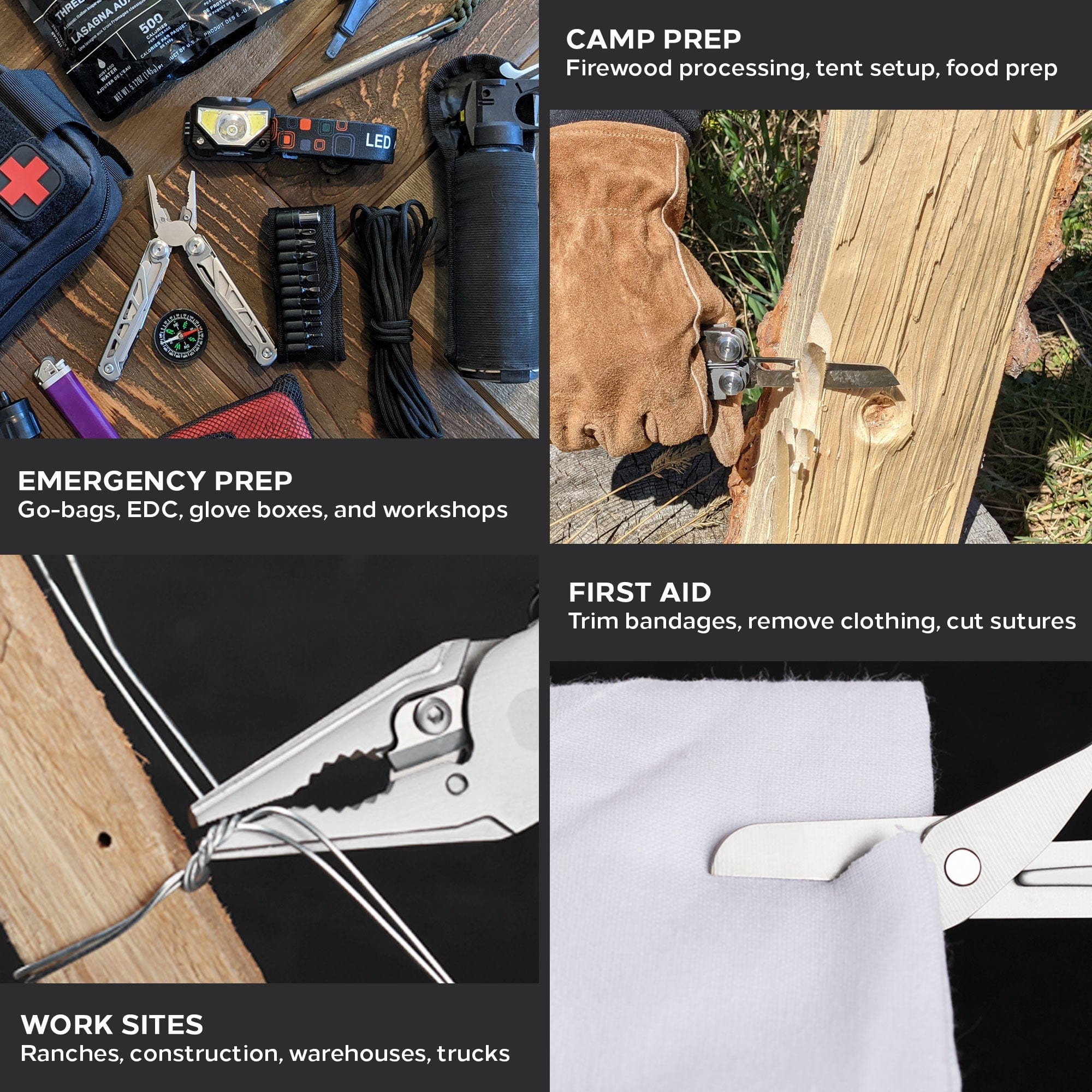 The Perfect Heavy Duty Multitool for Emergencies, Outdoors, Survival, Camping, Hiking - Military Grade Stainless Steel - ACTION™ Multitool - Premium Tools from Emergency Prep Gear - Just $50! Shop now at Prepared Bee