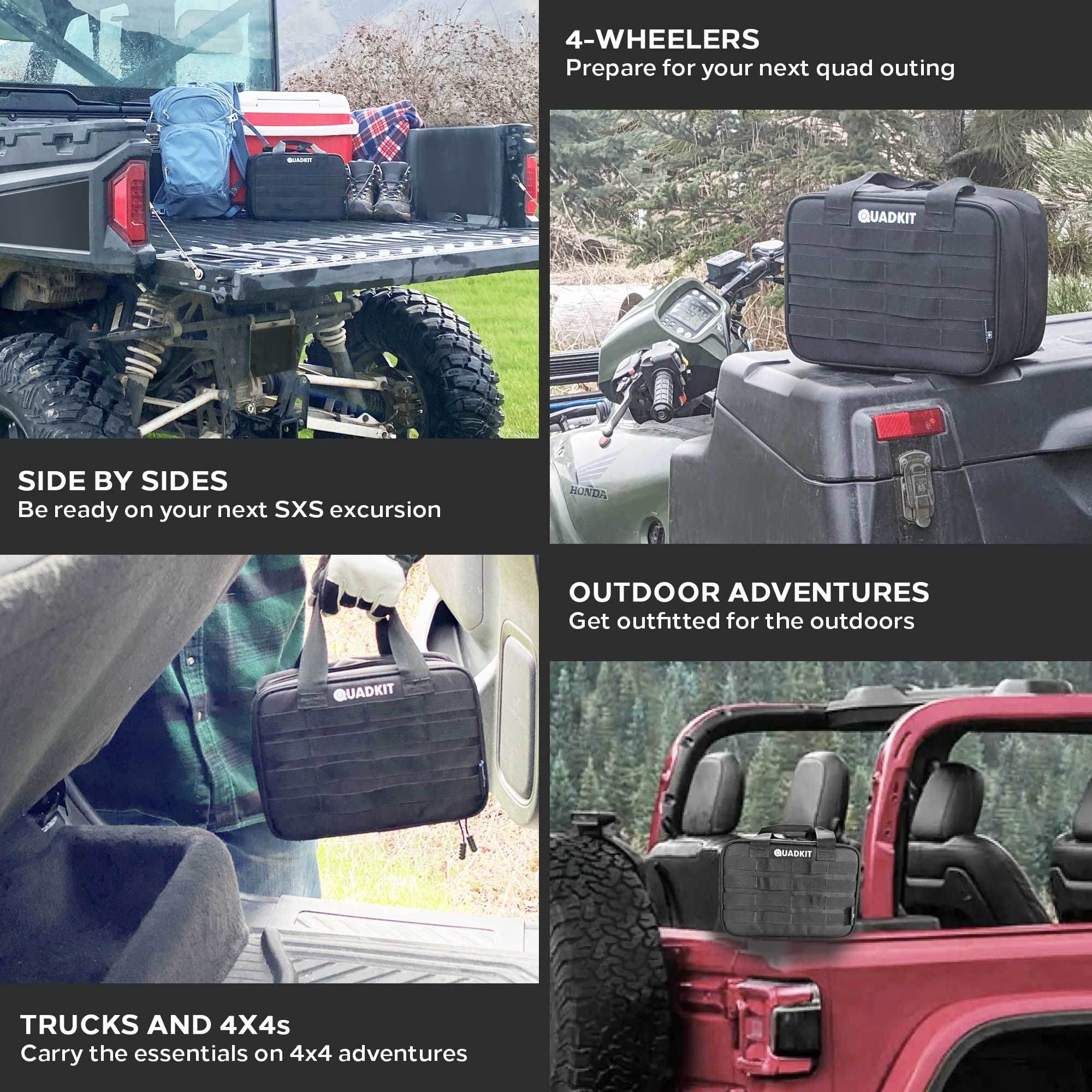 Quadkit ATV Off-Road Emergency Kit 4-in-1 Kit: Auto Kit; First Aid Kit; Survival Kit; Fastener Kit For ATVs, UTVs, SxS - Premium Medical Kits from Emergency Prep Gear - Just $85.54! Shop now at Prepared Bee