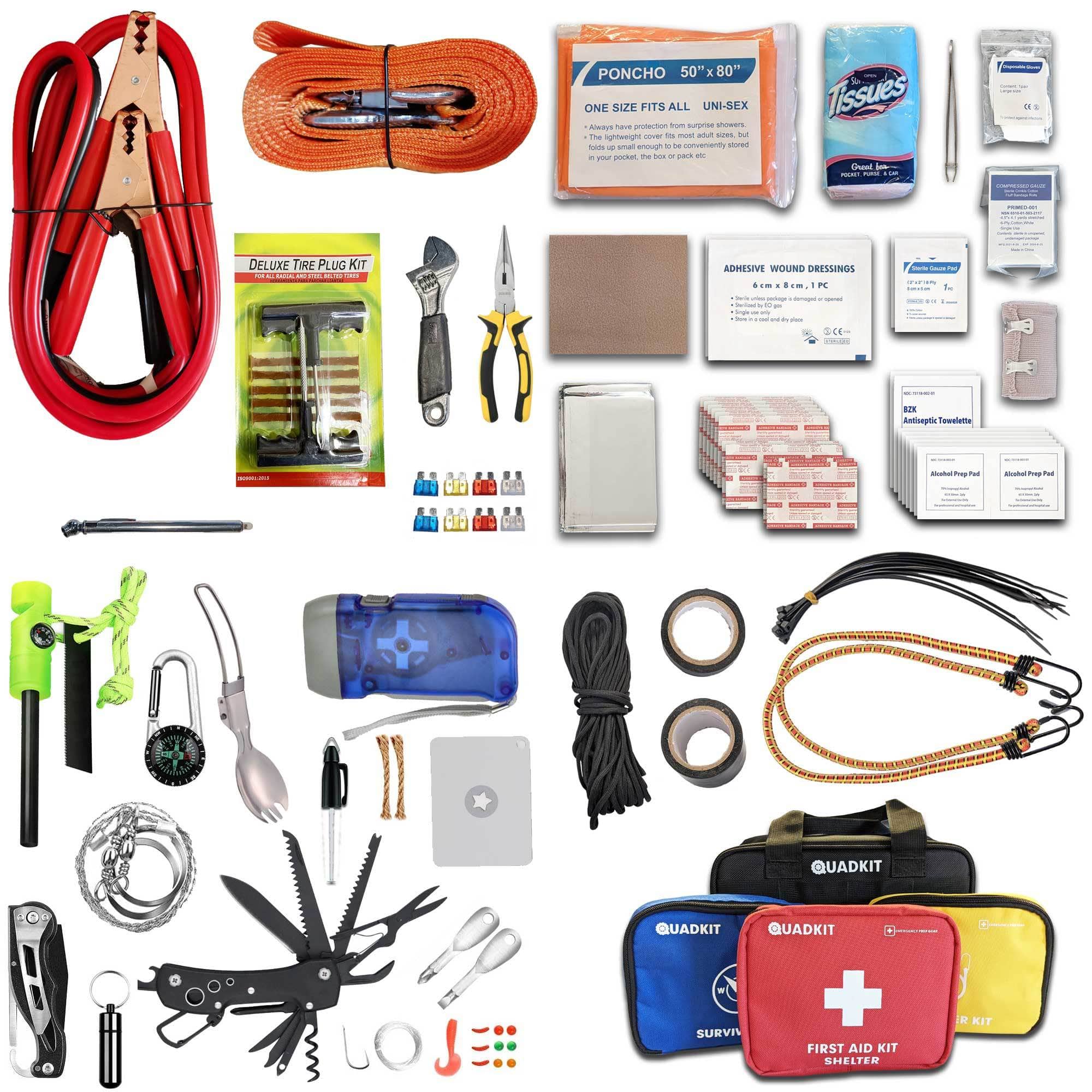 Quadkit ATV Off-Road Emergency Kit 4-in-1 Kit: Auto Kit; First Aid Kit; Survival Kit; Fastener Kit For ATVs, UTVs, SxS - Premium Medical Kits from Emergency Prep Gear - Just $85.54! Shop now at Prepared Bee