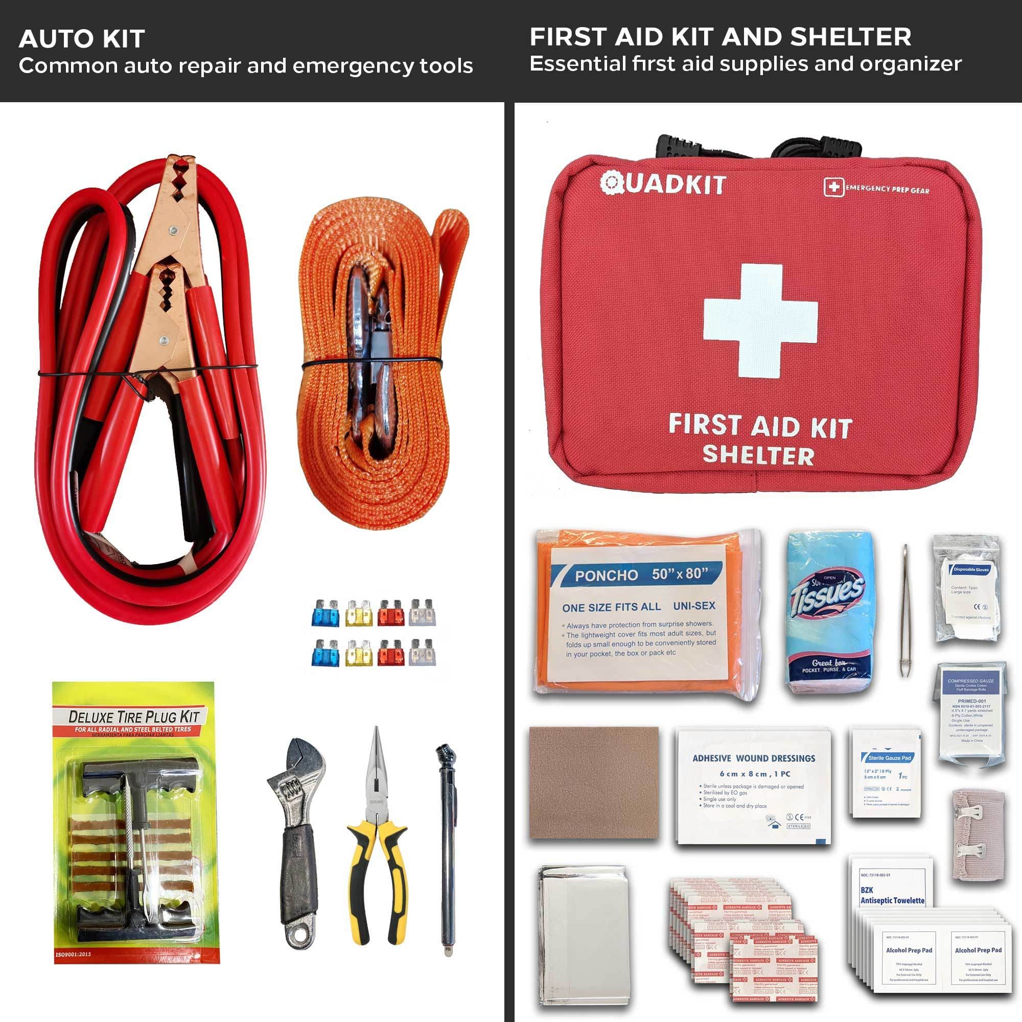 Quadkit ATV Off-Road Emergency Kit 4-in-1 Kit: Auto Kit; First Aid Kit; Survival Kit; Fastener Kit For ATVs, UTVs, SxS - Premium Medical Kits from Emergency Prep Gear - Just $85.54! Shop now at Prepared Bee
