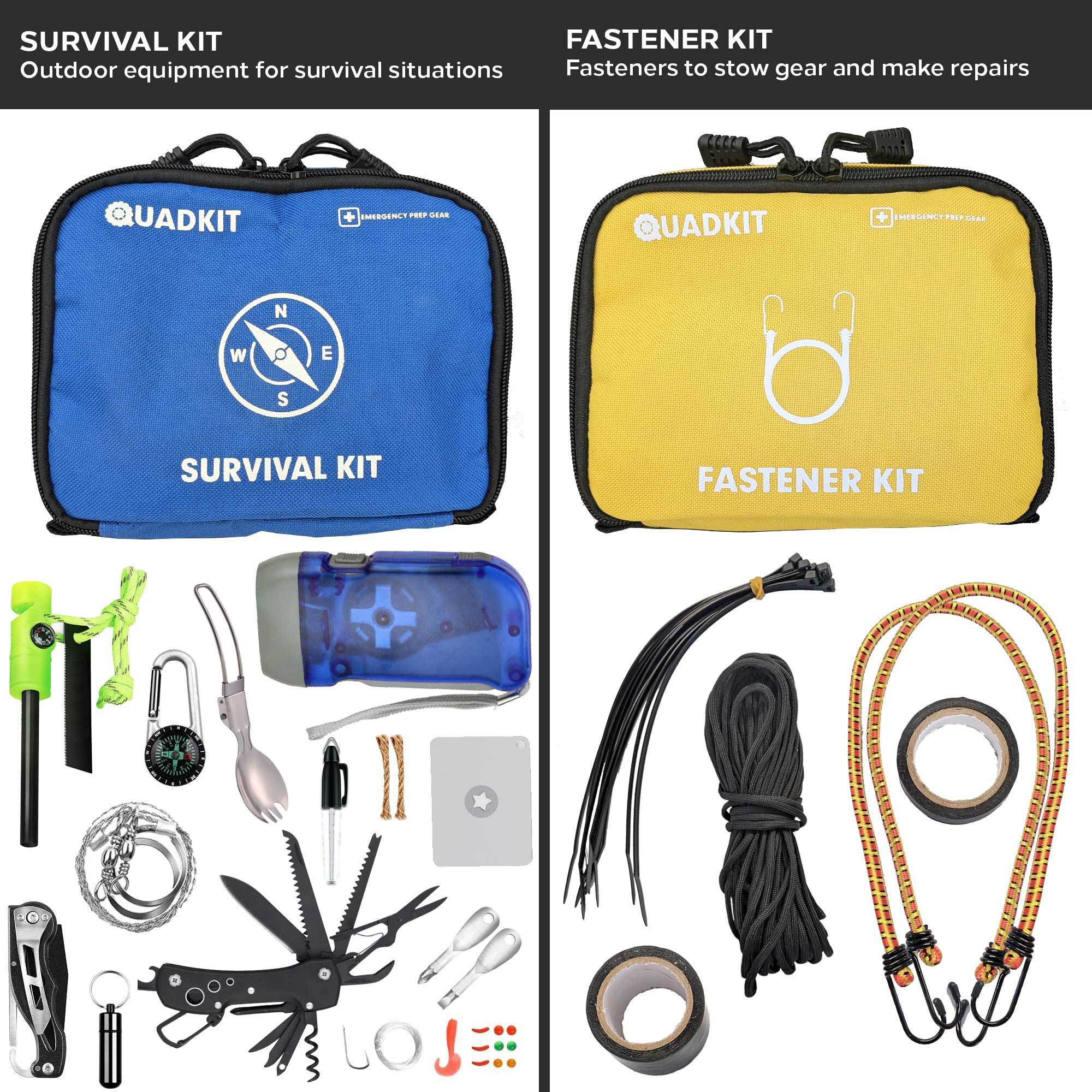 Quadkit ATV Off-Road Emergency Kit 4-in-1 Kit: Auto Kit; First Aid Kit; Survival Kit; Fastener Kit For ATVs, UTVs, SxS - Premium Medical Kits from Emergency Prep Gear - Just $85.54! Shop now at Prepared Bee