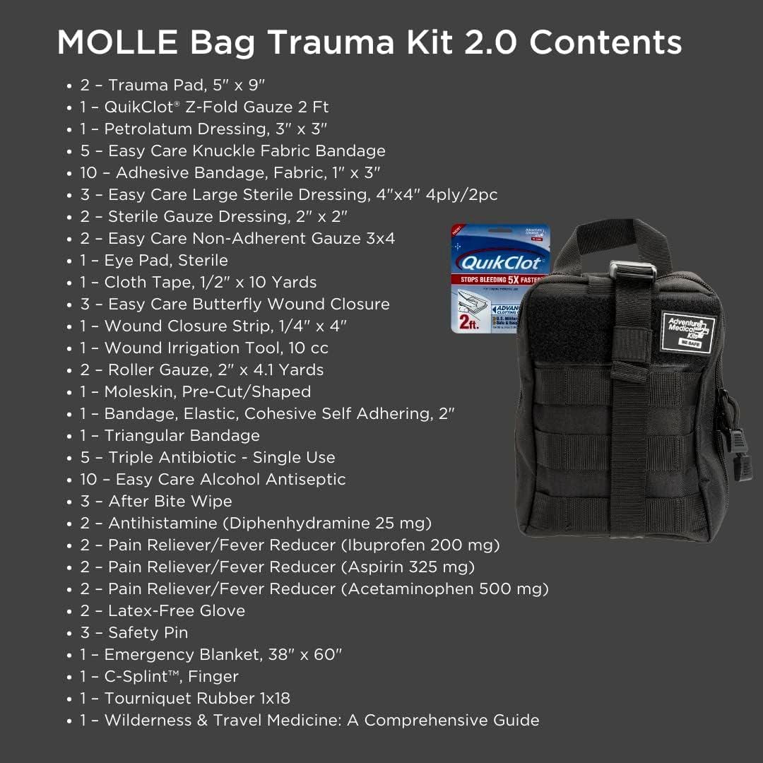 Emergency Tactical Trauma Bag - Molle Bag Trauma Kit 2.0 by Adventure Medical - Black - For 1 Person/1 Use - Premium Medical Kits from Adventure Medical Kits - Just $94.99! Shop now at Prepared Bee