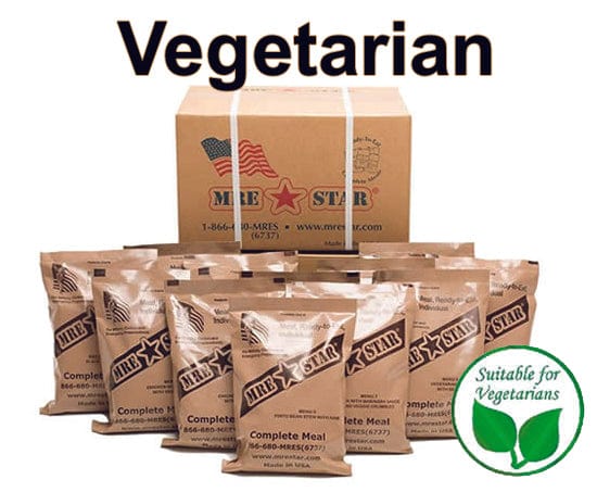 MRE STAR Vegetarian MRE Meal Kit: 12-Pack Variety with Heaters - Premium Emergency Food Supply from MRE Star - Just $159.49! Shop now at Prepared Bee