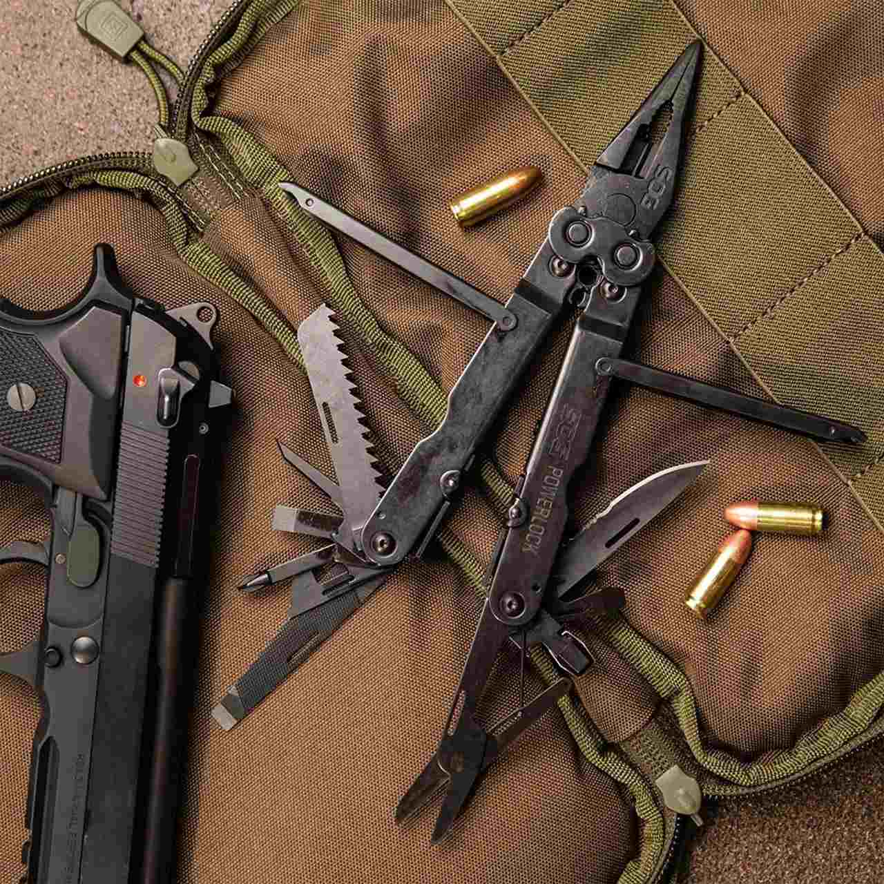 SOG Professional Multi-Tool Gear PowerLock Black, Scissors, Nylon Pouch - 18 Tools - 420 Stainless steel - Premium Tools from SOG - Just $74.95! Shop now at Prepared Bee