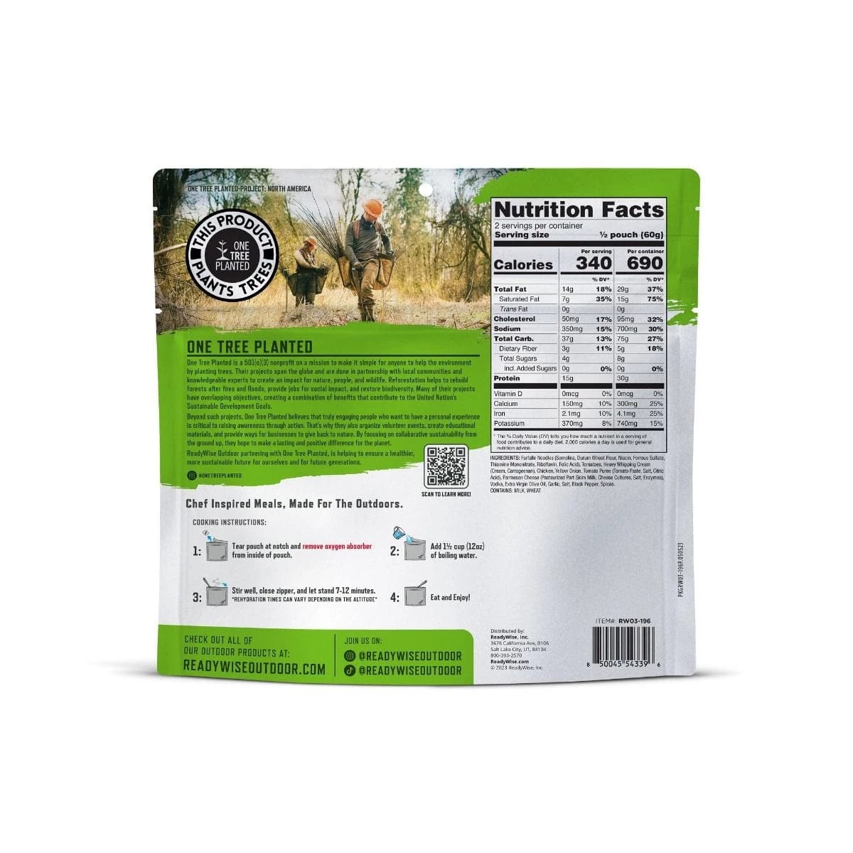 ReadyWise Outdoor Pro Adventure Farfalle alla Vodka with Chicken Meal: Gourmet 6-Pack for Outdoor & Emergency - Premium Emergency Food Supply from ReadyWise - Just $79.99! Shop now at Prepared Bee