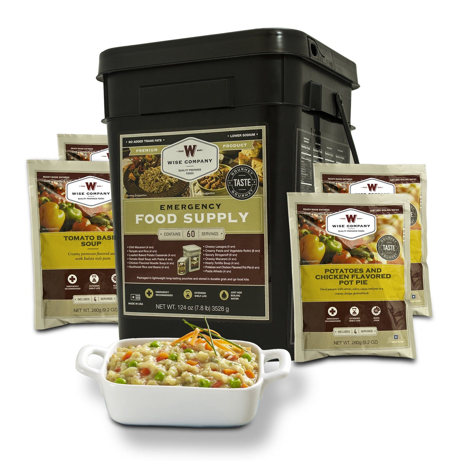 Wise Company 60 Serving Entree Only Grab and Go Food Kit - Premium Emergency Food Supply from Wise Company - Just $149.99! Shop now at Prepared Bee