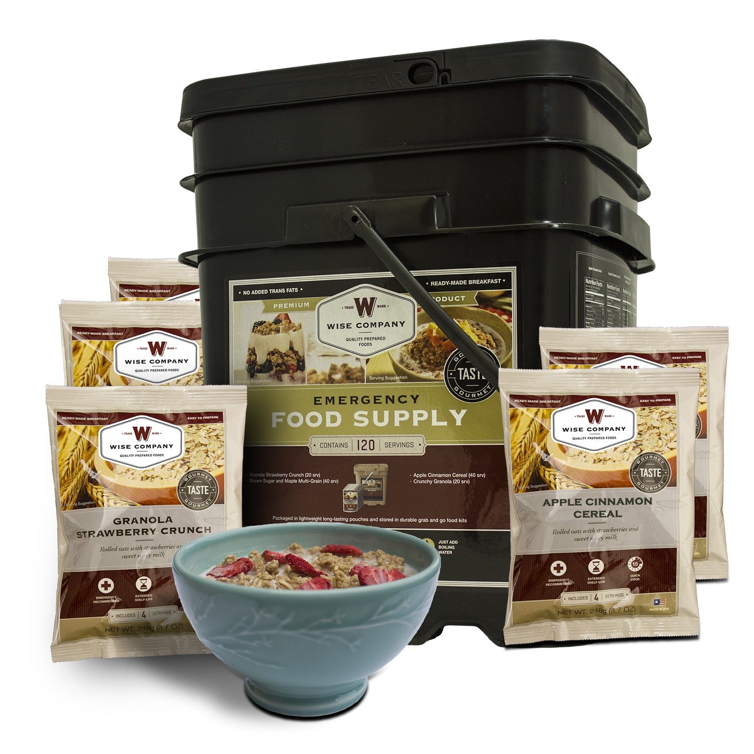 Wise Company 120 Serving Breakfast Only Grab and Go Bucket - Premium Emergency Food Supply from Wise Company - Just $249.99! Shop now at Prepared Bee