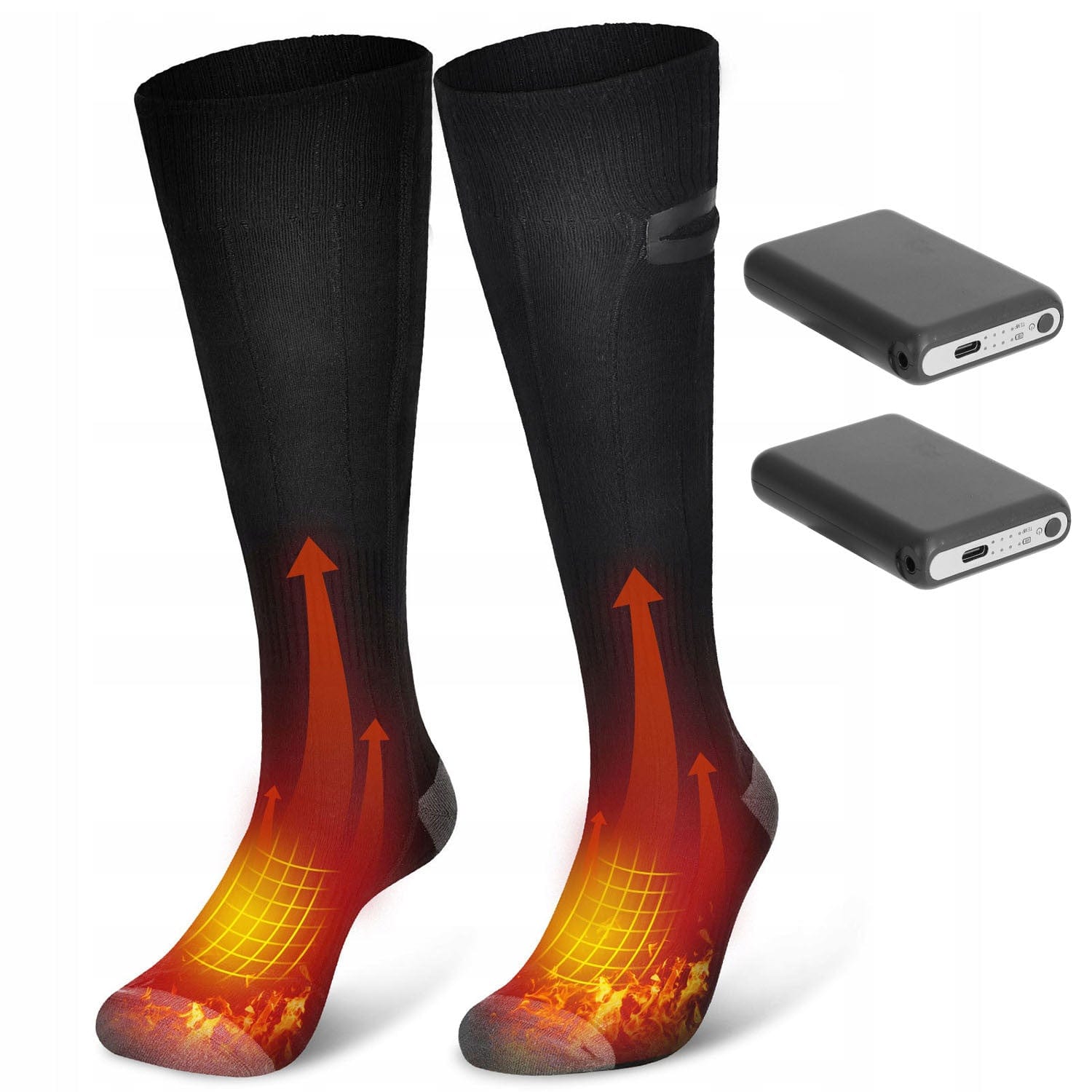 Electric Heated Socks For Men Women - Rechargeable Battery Feet Warmer - Machine Washable - Black - Premium Heated Socks from Prepared Bee - Just $40.69! Shop now at Prepared Bee