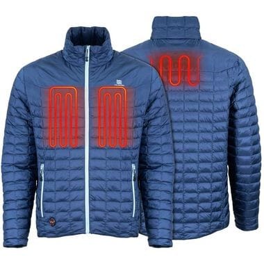 Backcountry Heated Jacket Men's -  Fieldsheer Powered by Mobile Warming Heating Technology - Blue Large - 7.4-Volt Battery