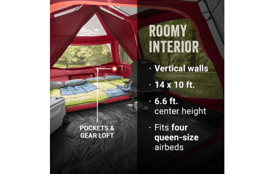 coleman flatwoods 4 person tent Coleman Skylodge 10-Person Instant Camping Tent With Weatherproof Screen Room