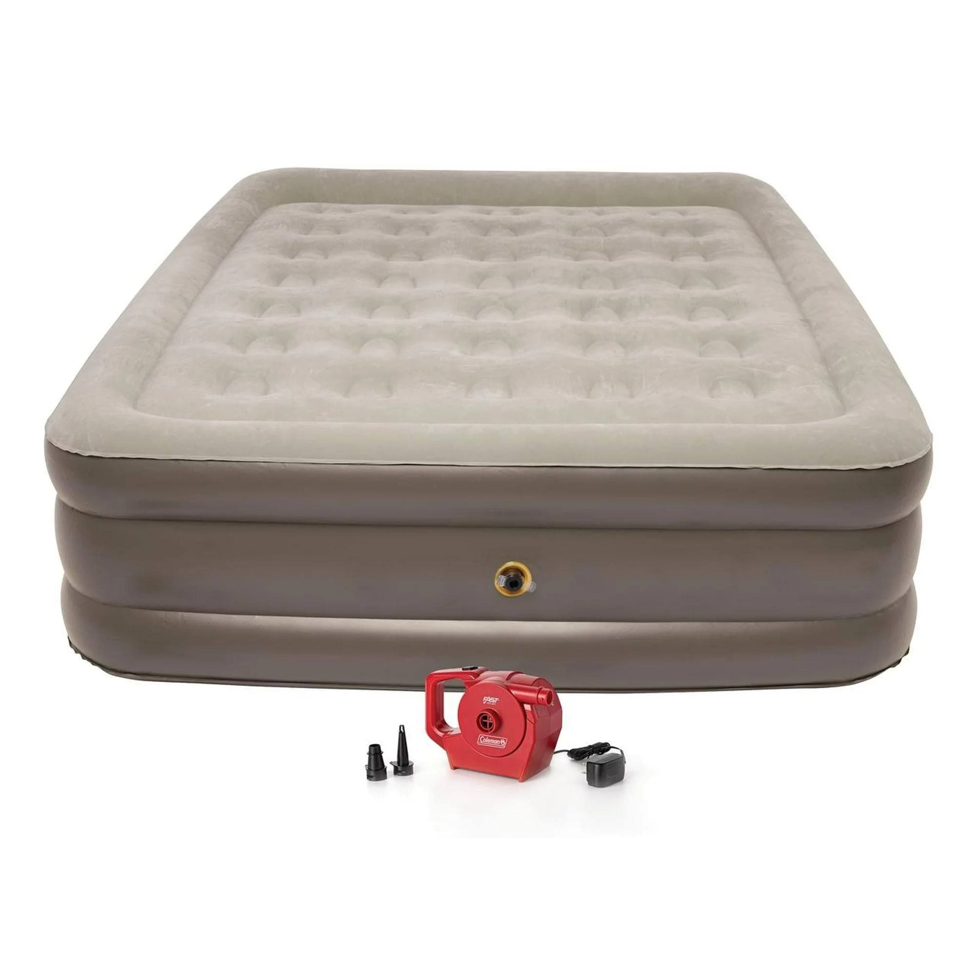 Coleman SupportRest PillowStop Double High Airbed with 120v Pump – Queen Size - For Indoor or Outdoor Use