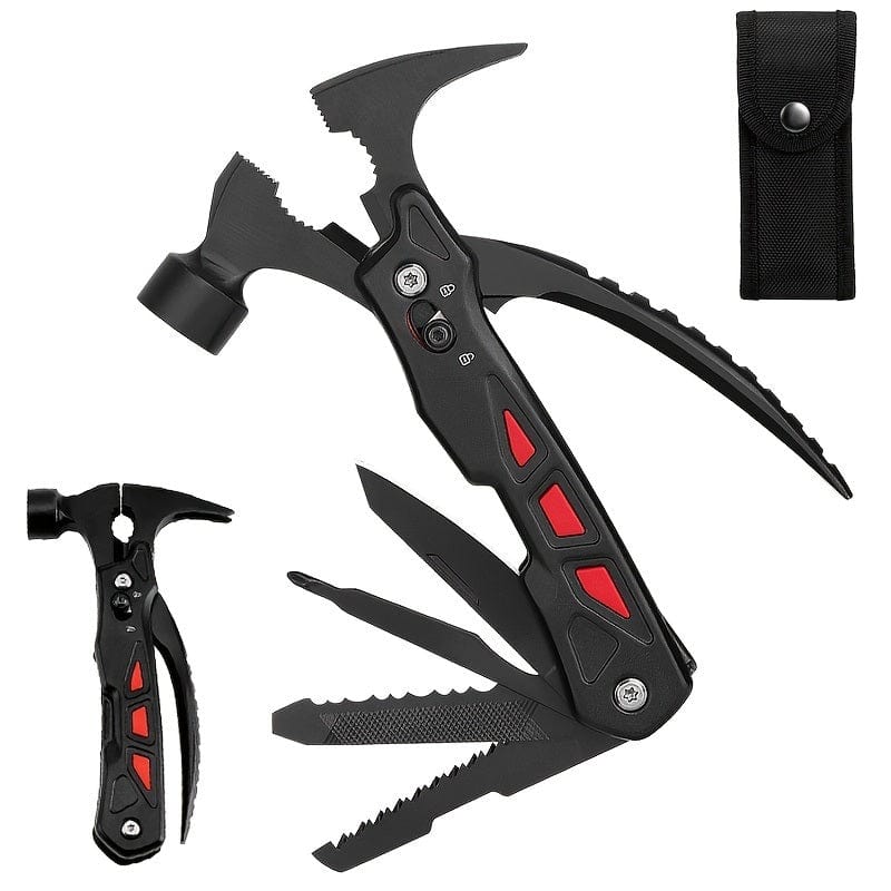 Ultimate Outdoor Companion: 12-in-1 Multifunction Hammer Tool - Emergency Life-saving Hammer Escape Tool