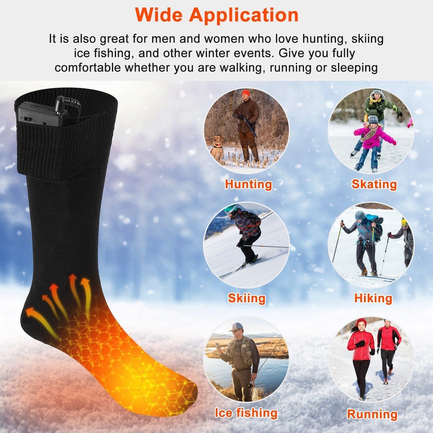 Unisex Electric Heated Socks Winter Warm Thermal Socks - Black - Premium Heated Socks from Prepared Bee - Just $31.31! Shop now at Prepared Bee