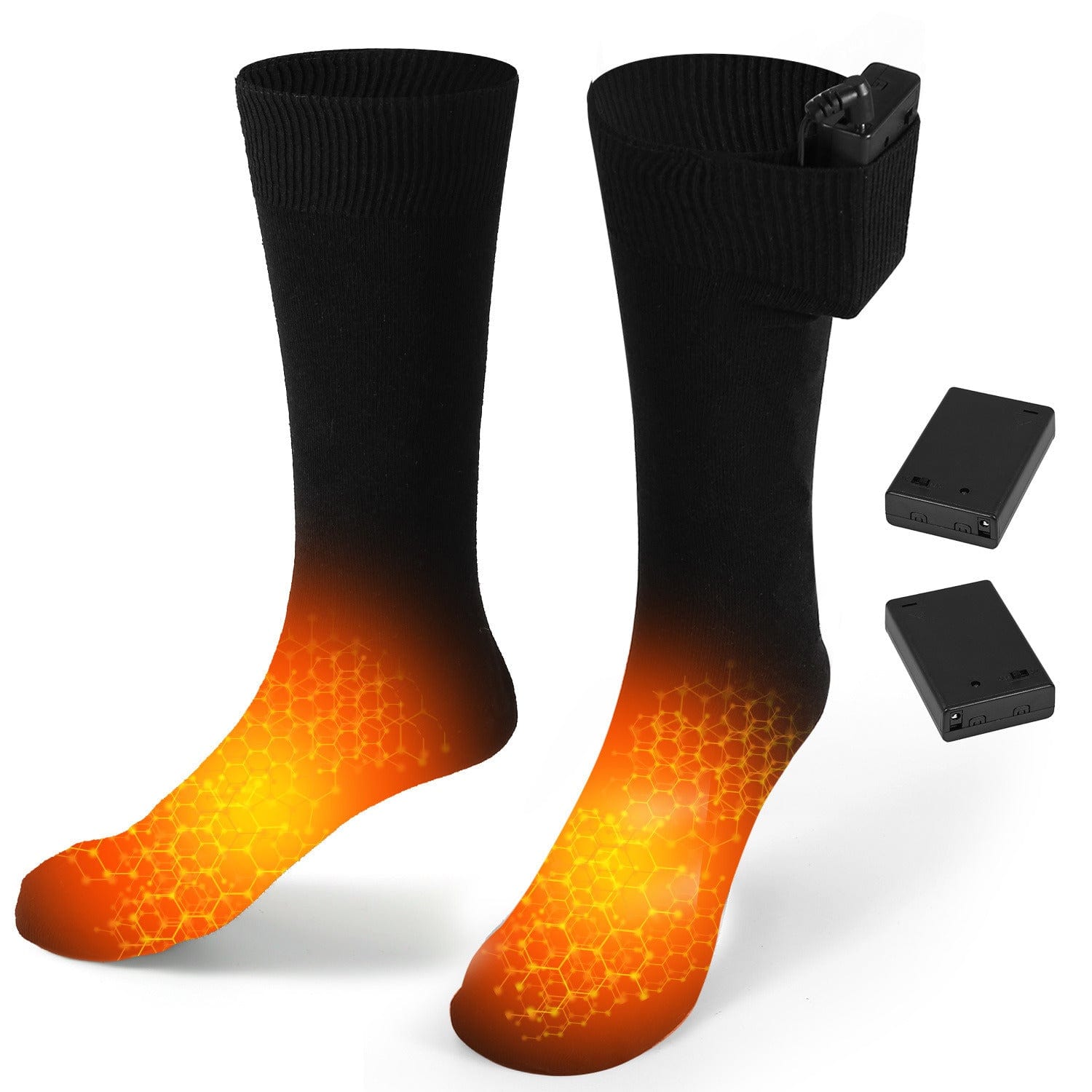 Unisex Electric Heated Socks Winter Warm Thermal Socks - Black