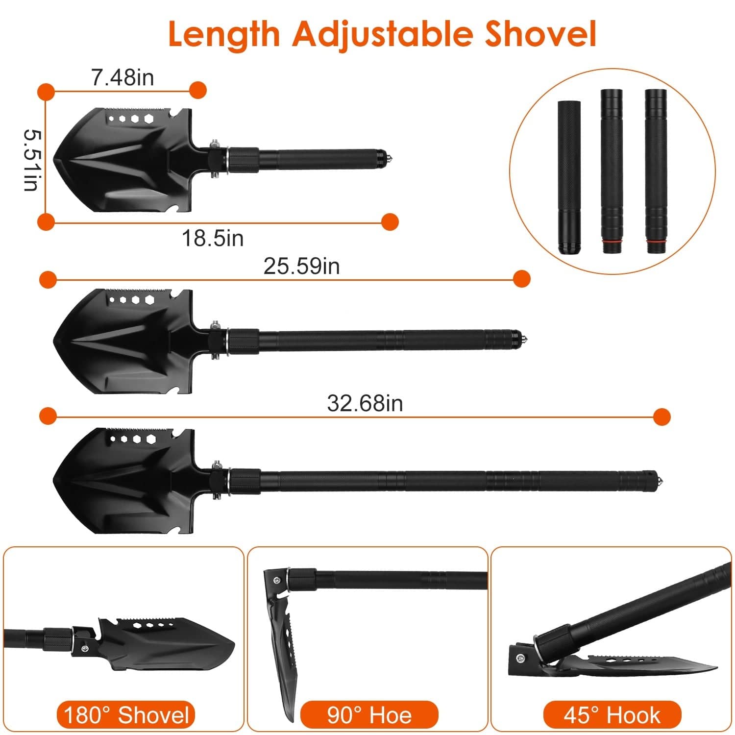 Ultimate Multifunctional Shovel Axe Set for Camping and Survival - Emergency Survival Gear With Extension Handles - Premium Tools from Prepared Bee - Just $56.83! Shop now at Prepared Bee
