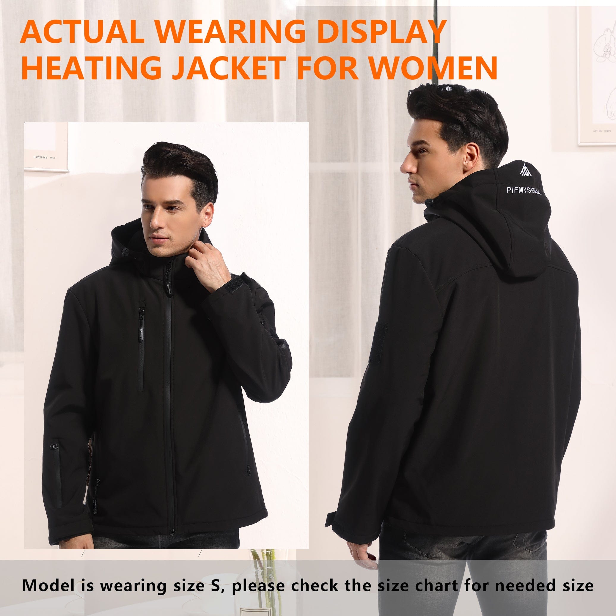 Men's Heated Jacket With Battery Pack, Outdoor Sports Heated Jackets For Men In Black - Size. M