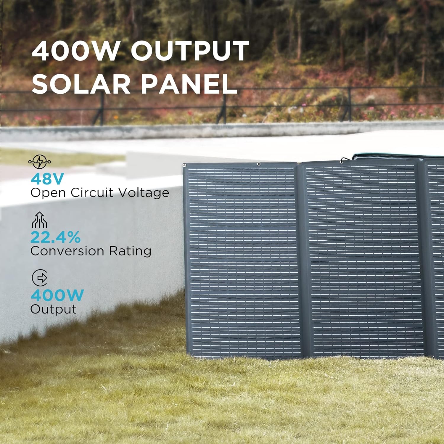 EcoFlow 400W Portable Solar Panel - Chainable, Foldable Solar Charger For Power Station Generators - Best For Outdoor, Camping, RV and Off-Grid