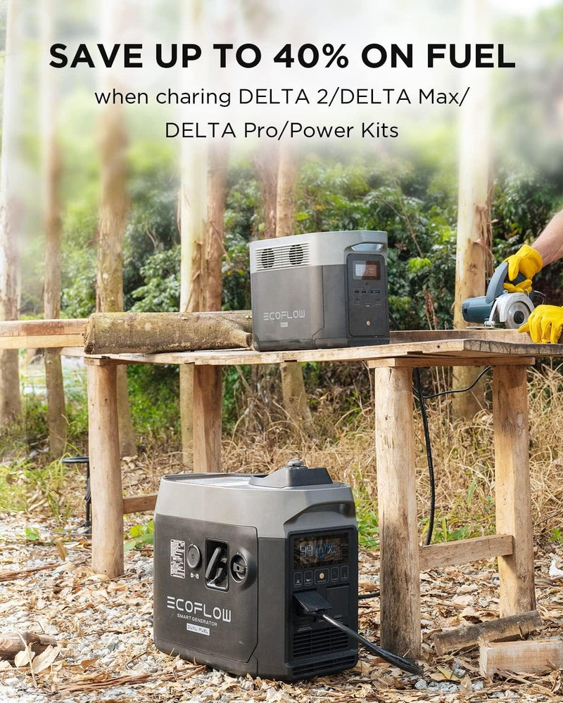 EcoFlow Dual Fuel Portable Smart Generator - 1800W Smart Quiet Power, LPG/Gasoline, Ideal for Home Backup & Outdoor Camping