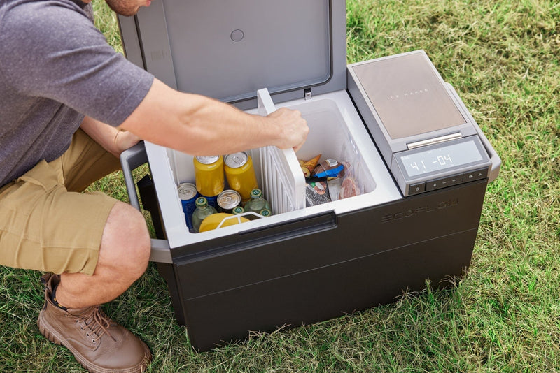 EcoFlow GLACIER Portable Fridge Freezer - Versatile Car Refrigerator and Ice Maker - AC, Battery, and Solar Powered Options for Travel and Camping