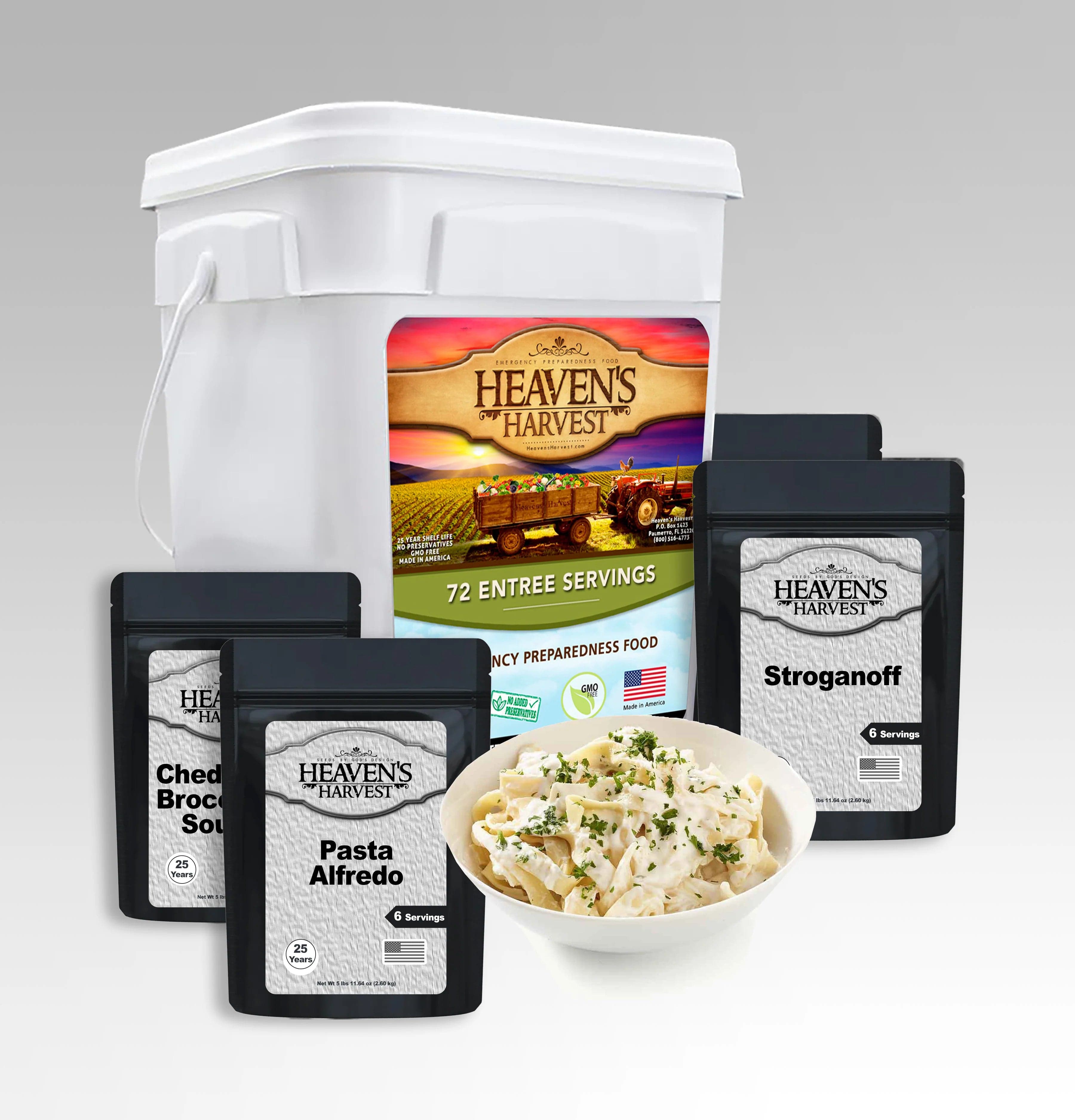 Heaven's Harvest 72-Serving Freeze-Dried Survival Entree Kit - Emergency Meal Solution - Premium Emergency Food Supply from Heaven's Harvest - Just $205.99! Shop now at Prepared Bee