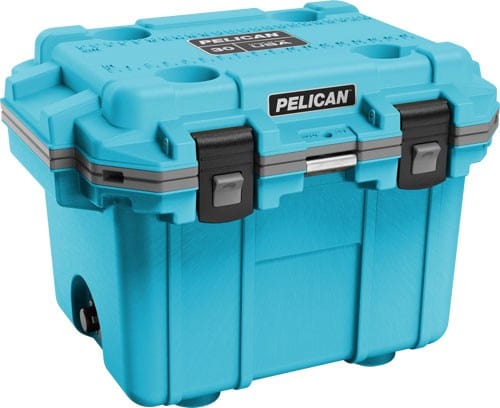 Pelican Coolers 30 Quart Elite Cooler - Blue/gray - Freezer-Grade Seal - Built-in Bottle Opener