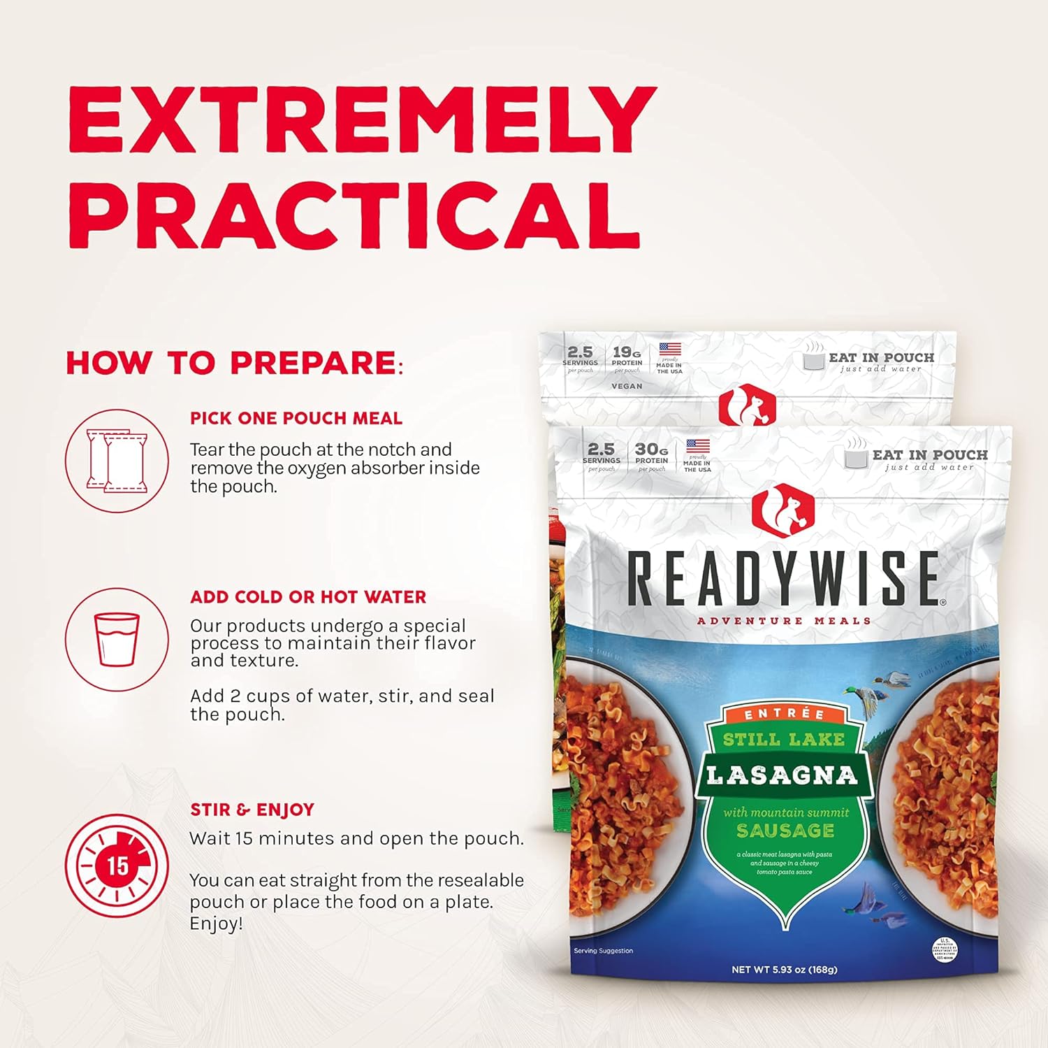 ReadyWise Adventure Meals Favorites Kit For Emergency Food Supply an