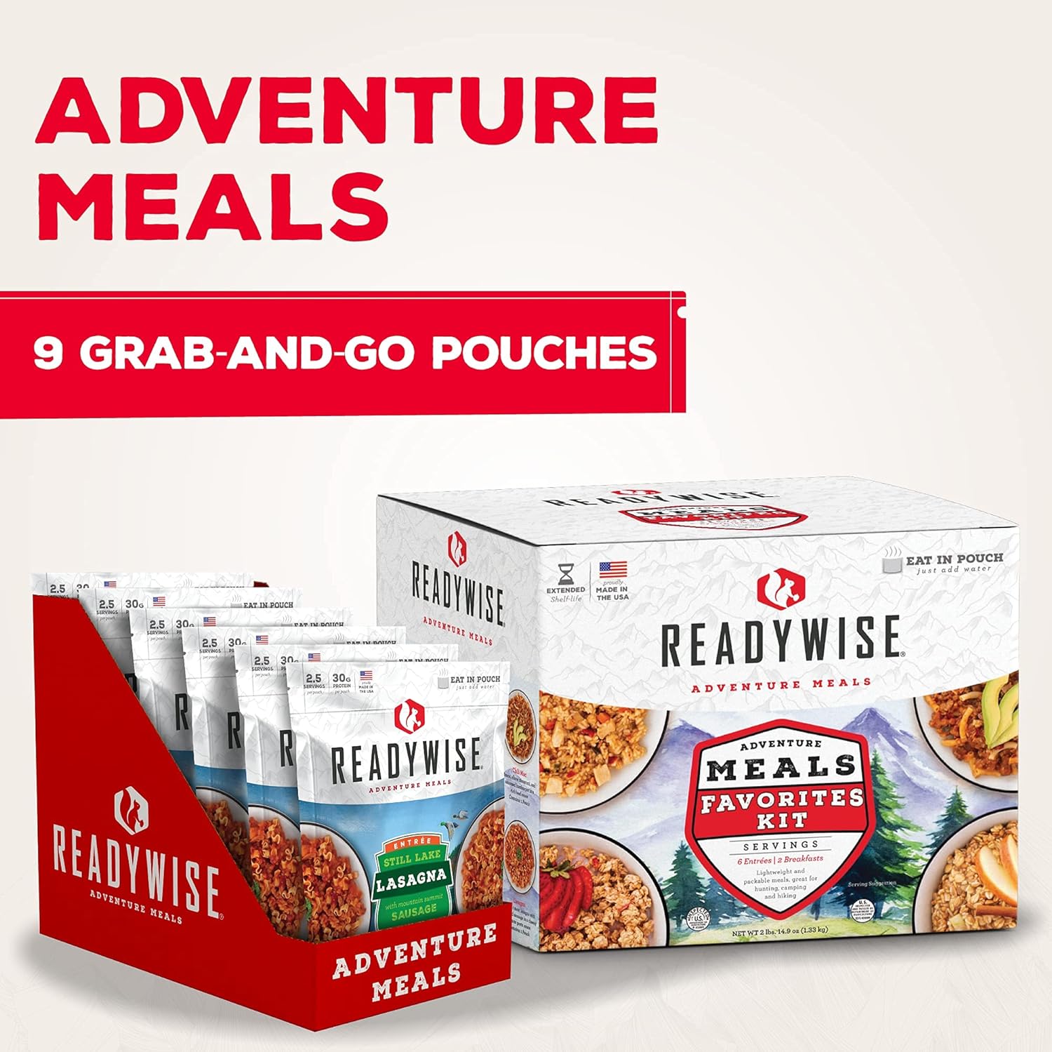 ReadyWise Adventure Meals Favorites Kit - For Emergency Food Supply and Outdoor Adventures - Premium Emergency Food Supply from ReadyWise - Just $69.99! Shop now at Prepared Bee