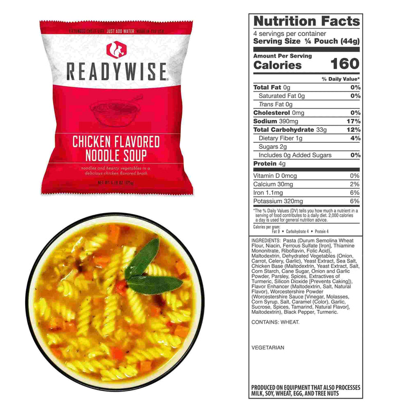 ReadyWise Organic Emergency Food Supply - 120 Serving Freeze-dried Entrée Meals- Wise Food Company