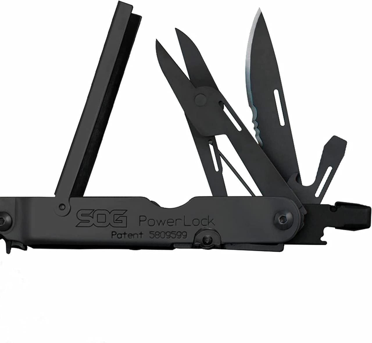 SOG Professional Multi-Tool Gear PowerLock Black, Scissors, Nylon Pouch - 18 Tools - 420 Stainless steel