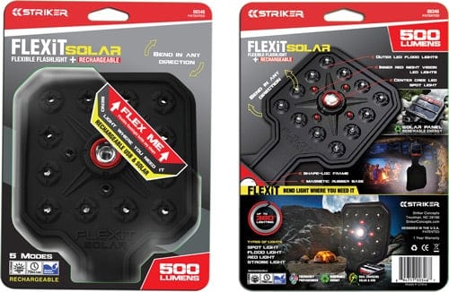 Striker Flex-it Solar Flashlgt - W/usb Quick Charge Port 5 Mod< - Premium Lights from Striker - Just $49.99! Shop now at Prepared Bee