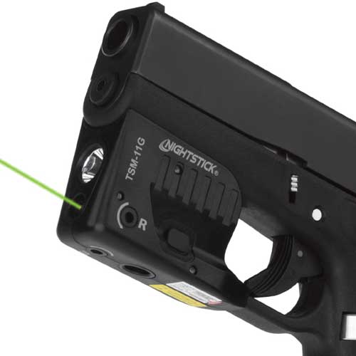 Nightstick Sub-comp Weapn Lght - W/grn Laser For Glock 42/43x