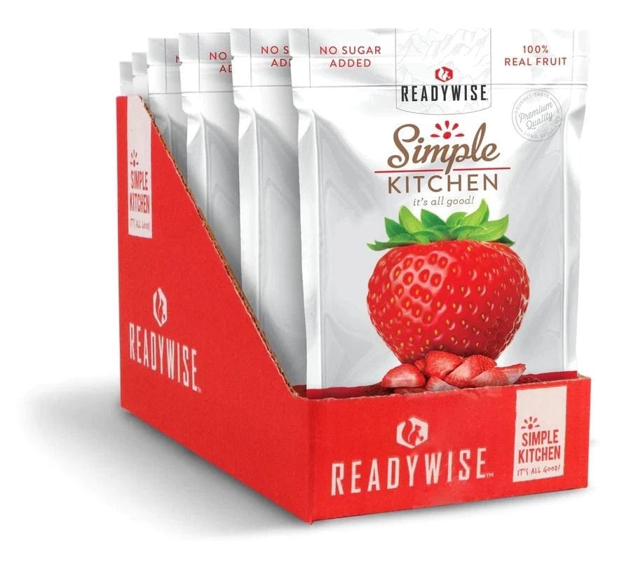 Natural Freeze-Dried Strawberries 6-Pack - Healthy Snack Alternative by ReadyWise