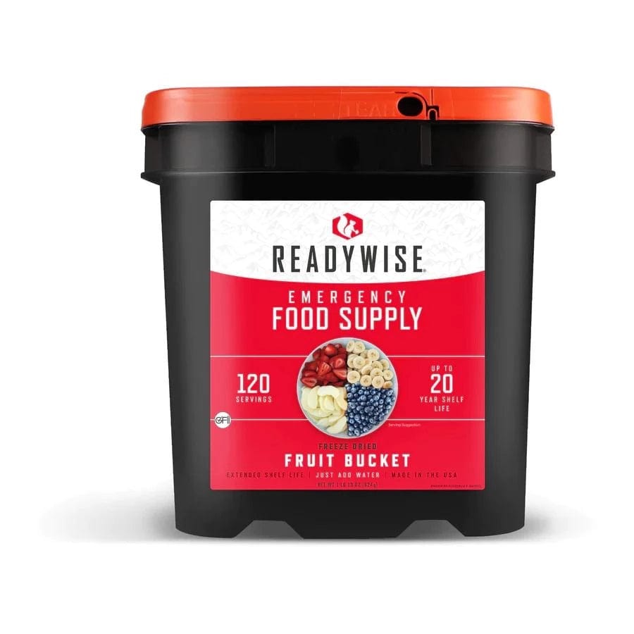 ReadyWise 120-Serving Emergency Freeze-Dried Fruit Variety Bucket: Long Shelf Life, Nutritious Snack Option
