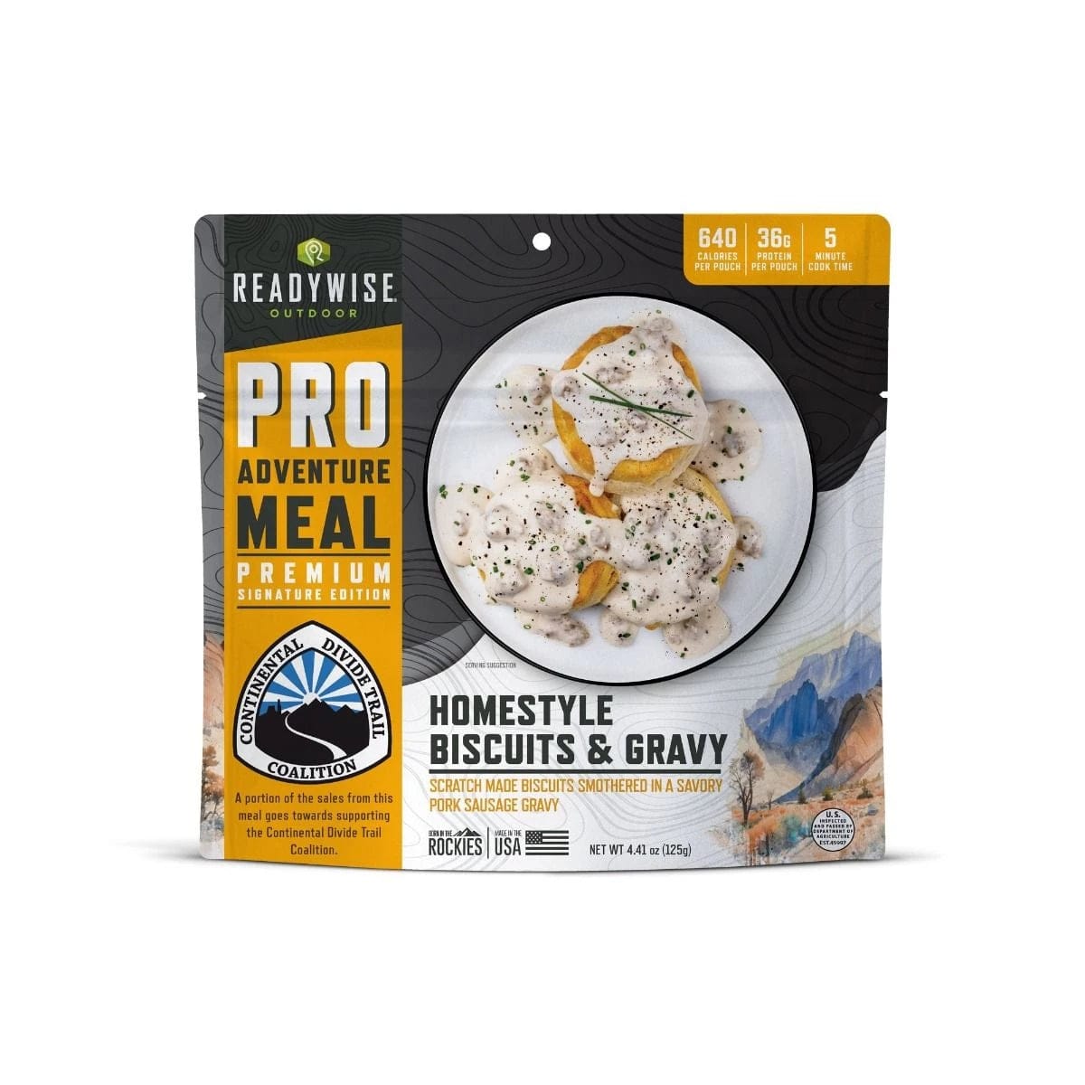 ReadyWise Pro Homestyle Biscuits & Gravy with Sausage Meal: Hearty 6-Pack for Outdoor Breakfast & Brunch