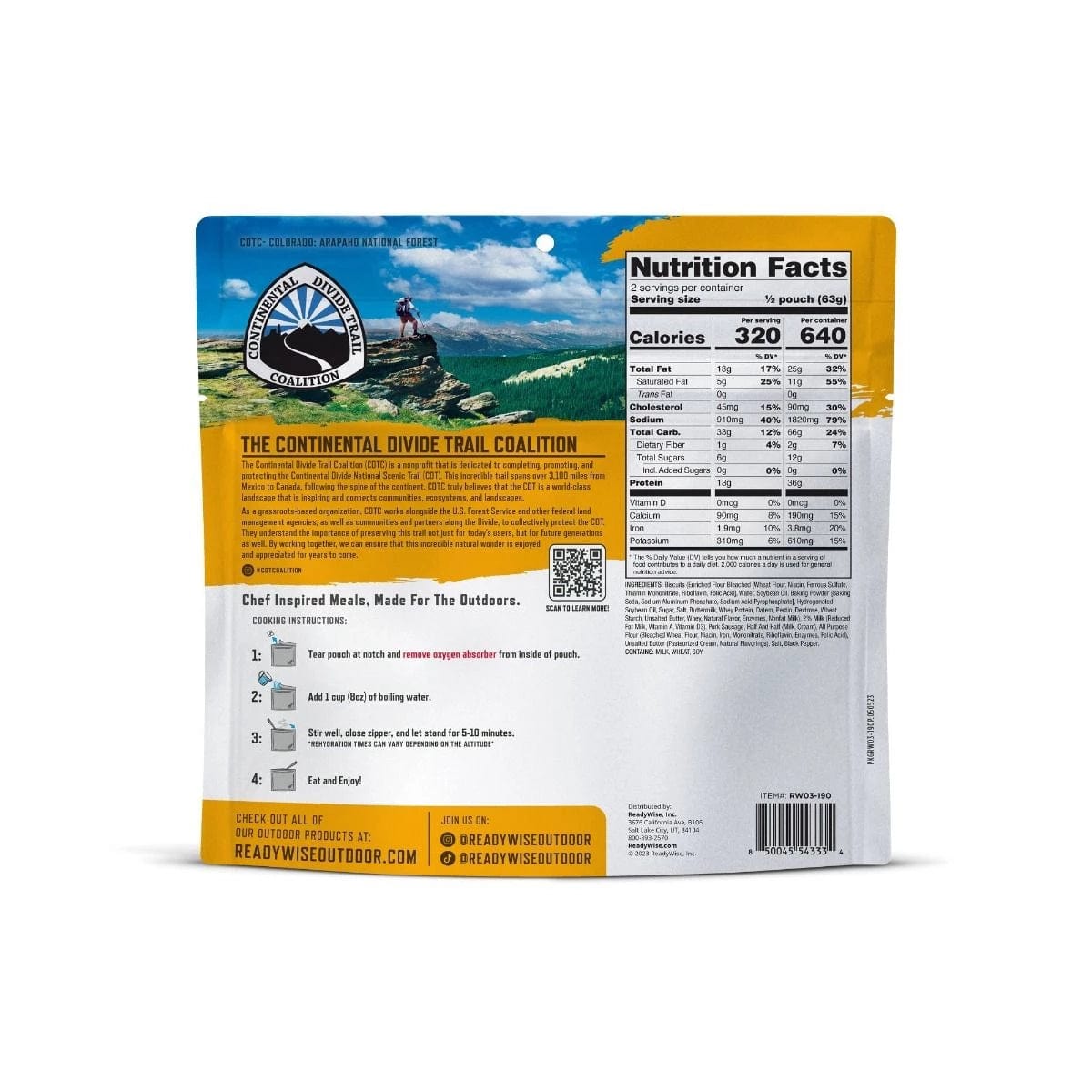 ReadyWise Pro Homestyle Biscuits & Gravy with Sausage Meal: Hearty 6-Pack for Outdoor Breakfast & Brunch - Premium Emergency Food Supply from ReadyWise - Just $79.99! Shop now at Prepared Bee