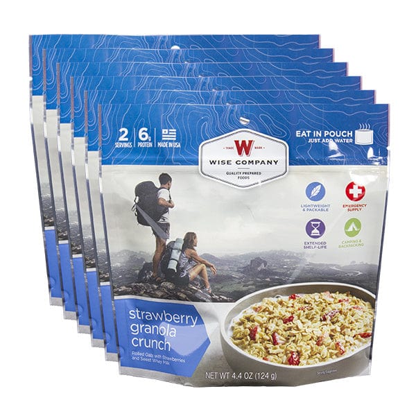 Wise Company Strawberry Granola Crunch 6ct Pack (2 Serving Pouch) - Premium Emergency Food Supply from Wise Company - Just $39.99! Shop now at Prepared Bee
