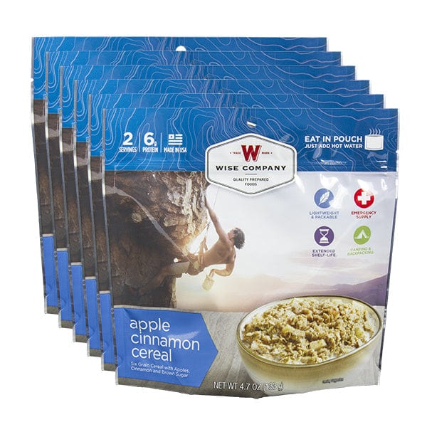 Wise Company Apple Cinnamon Cereal 6ct Pack (2 Serving Pouch) - Premium Emergency Food Supply from Wise Company - Just $39.99! Shop now at Prepared Bee