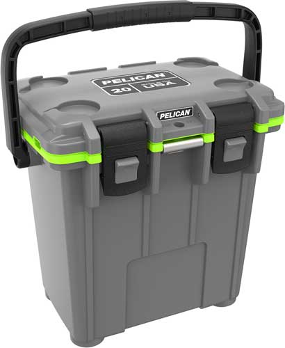 PELICAN 20QT Elite Cooler - For the Outdoors, Camping, and Fishing - Long Ice Retention - Elite Dkgray/green